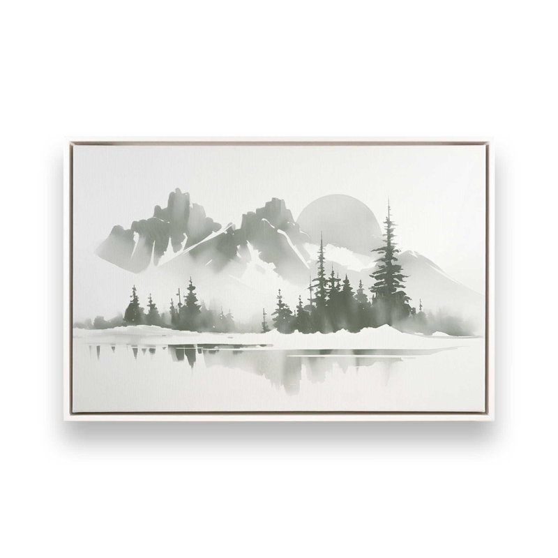 «Evergreen» par Still Waters, reproduction sur toile, H 12,75 po x l 18,75 po, Blanc opaque