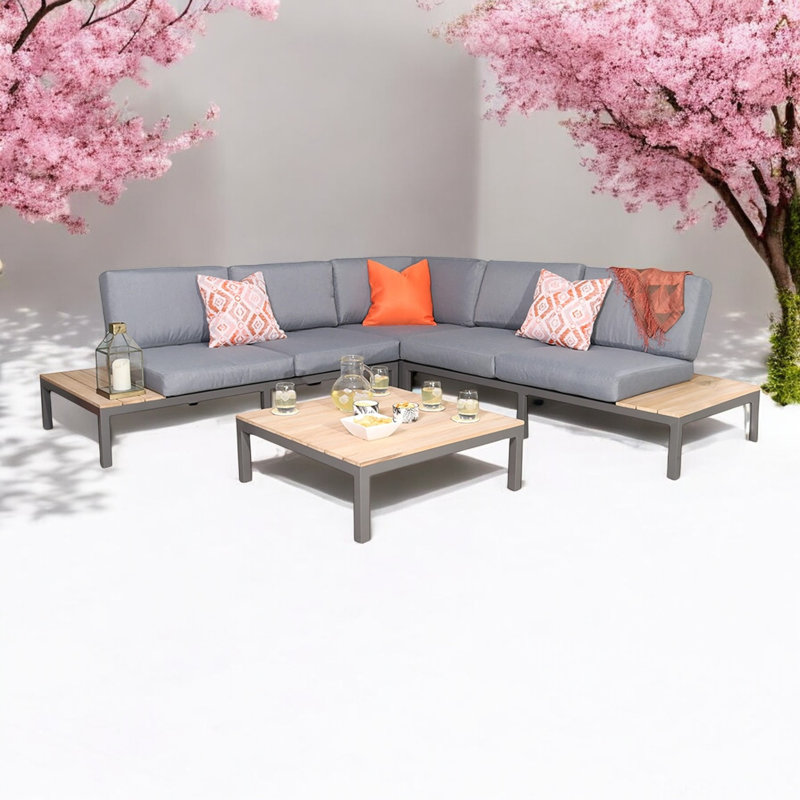 FSC1 Aspen 6 Seat Modular Set 1 Coffee table, 1x R BENCH 1 X L BENCH. I PC CORNER