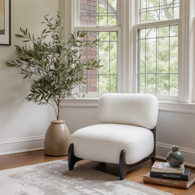  Chaise d'appoint en sherpa blanc
