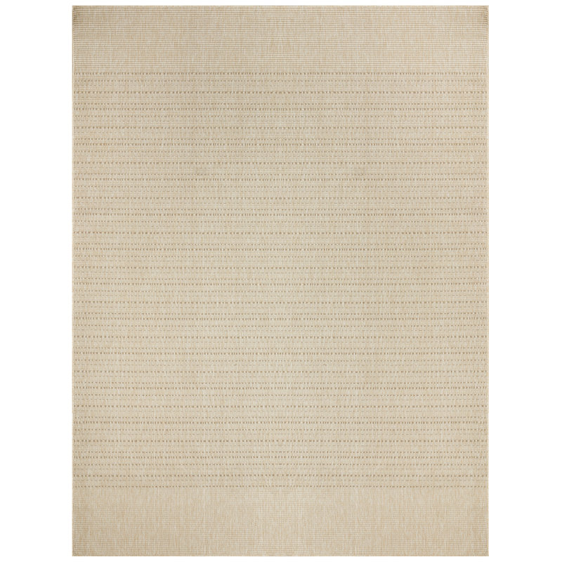 Tulum Striped Indoor/Outdoor Area Rug, Rectangle 4' x 6', Ivory/Cream