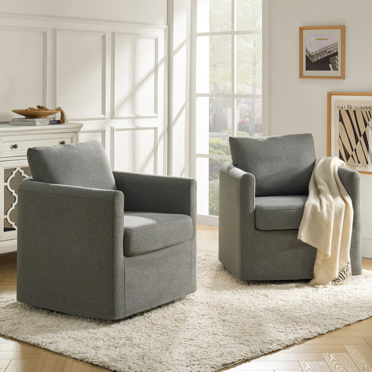 Swivel Barrel Chair Swivel Accent Chair Set Of Latitude Run