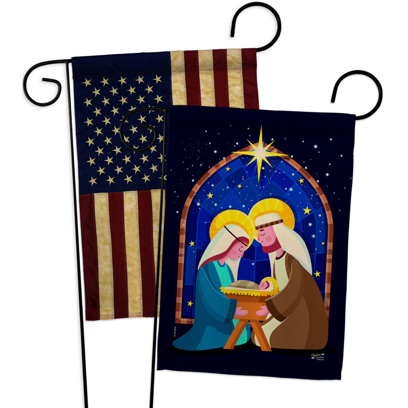 Drapeau de jardin en polyester 1 face x 1 pi 7 pi Winter Yard