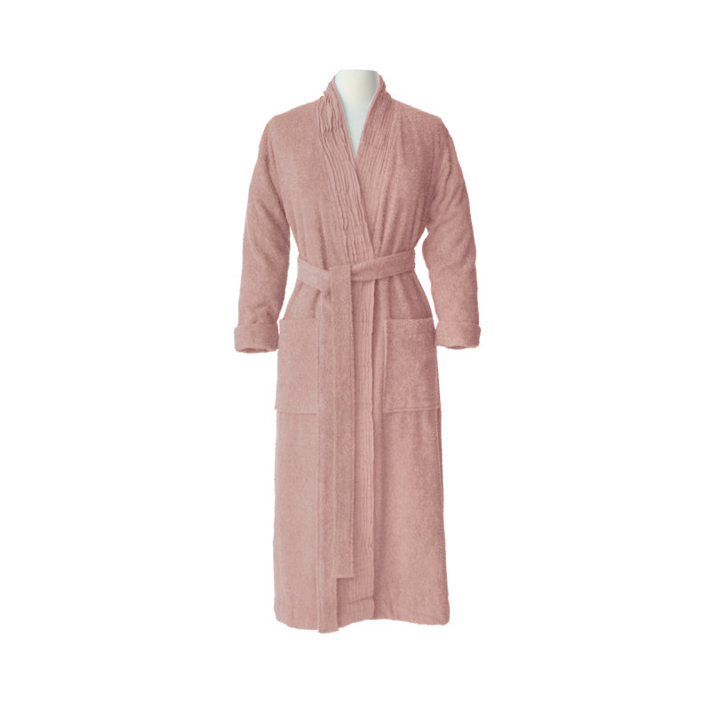 Peignoir 100% coton avec poches, Small/Medium, Vieux rose