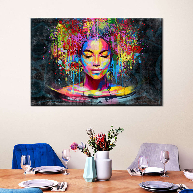 Afro Hair Splash sur impression sur toile, H 8 po x l 12 po x P 1 po