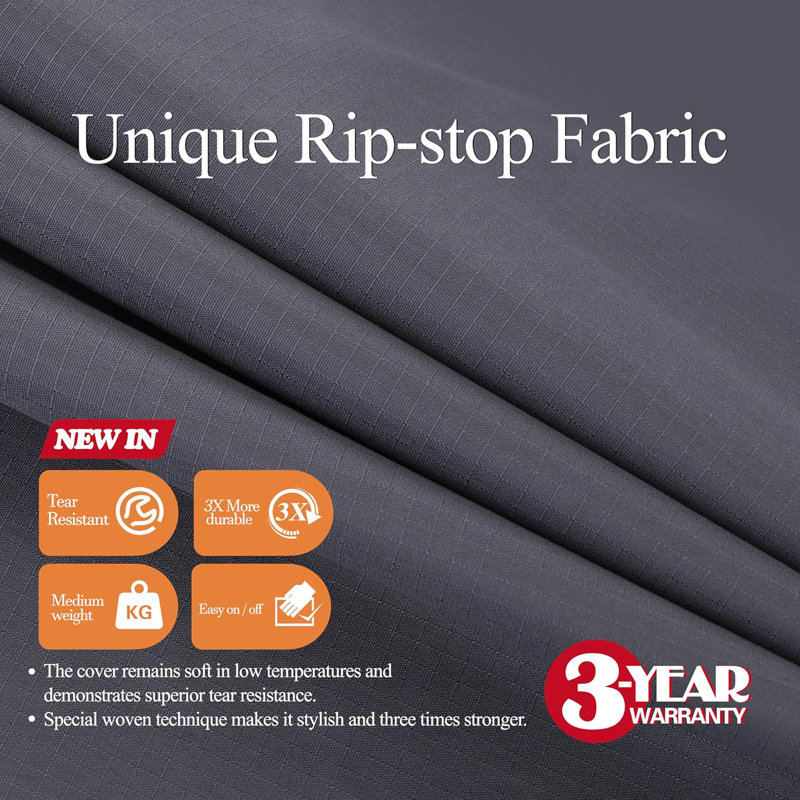 Premium Waterproof Outdoor Patio Sofa Cover: Latest Rip-Stop Fabric, 3-Year Warranty, Gray, 35" H x 87" W x 42" D