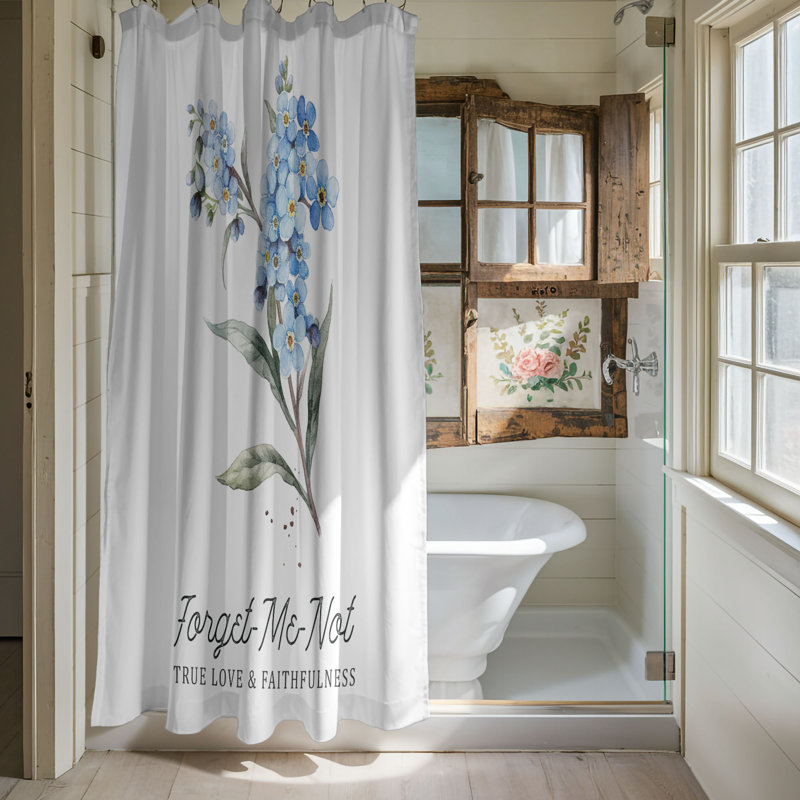 Rideau de douche 1 pièce Pride Blossom, H 74 po x l 71 po