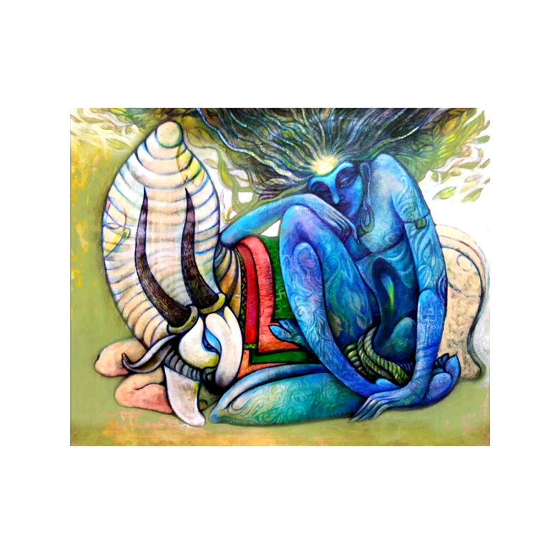 Le pouvoir du yogi | Acrylique sur toile | Par Devendra S Potdukhe