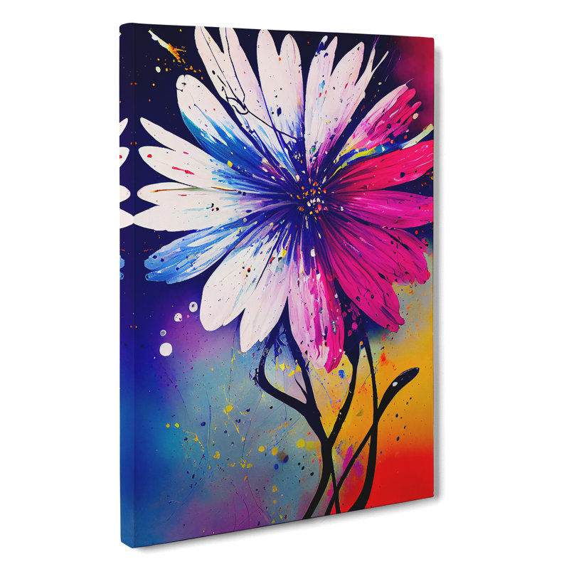 Paint Splat Flower No.5 Abstract - Wrapped Canvas, 50cm H x 35cm W x 3cm D