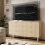 Commode 6 tiroirs avec panneaux ondulés, armoire de rangement Boho moderne avec cadre en bois massif et poignées en métal, rangement polyvalent pour la chambre à coucher, le salon, l'entrée, le couloir et le placard-733700362
