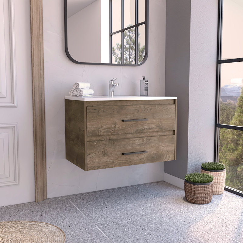 Floating Vanity Sink with 2 Drawers