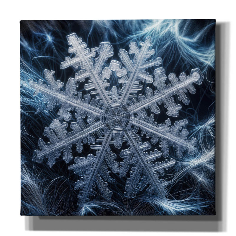  «Snowflake 4» par Rey Klimt, art mural sur toile, H 26 po x l 26 po x P 1,5 po