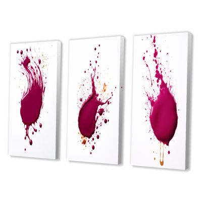 " Viva Magenta Paint Splatter " 3 - Pieces