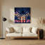 Palmier hawaïen, art mural bleu en métal-2099362311