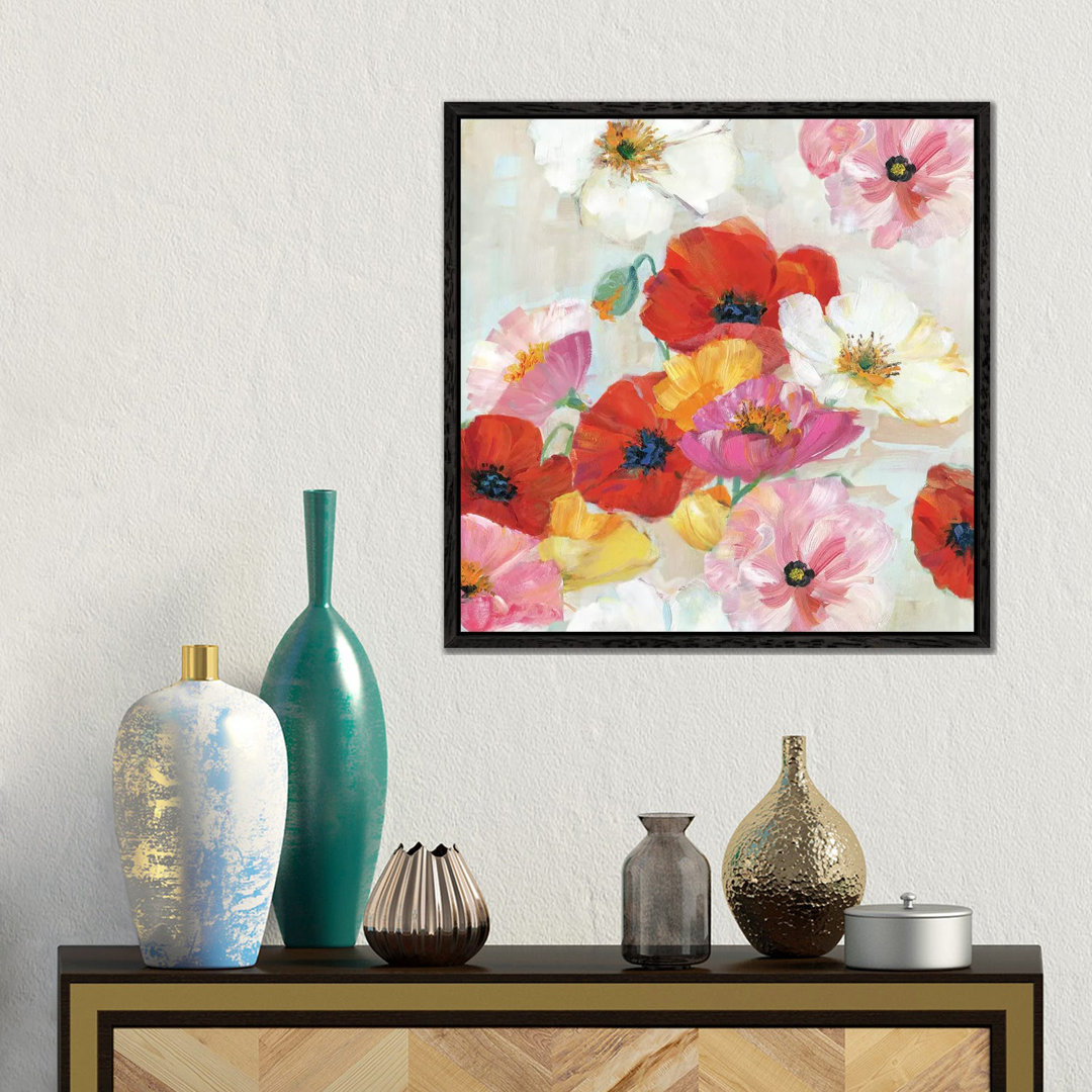 Konfetti Blumen II von Sally Swatland - Galerie-verpackte Leinwand Giclée auf Leinwand