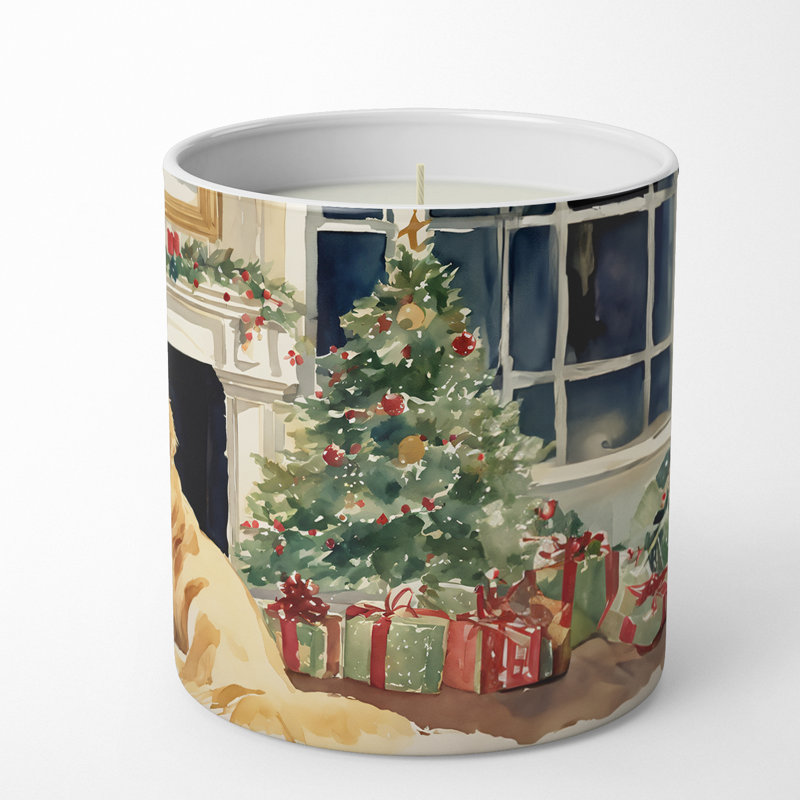 Bougie de Noël parfumée avec support en céramique