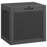 31 Gallon Resin Deck Box Waterproof UV Resistant Outdoor Storage Box