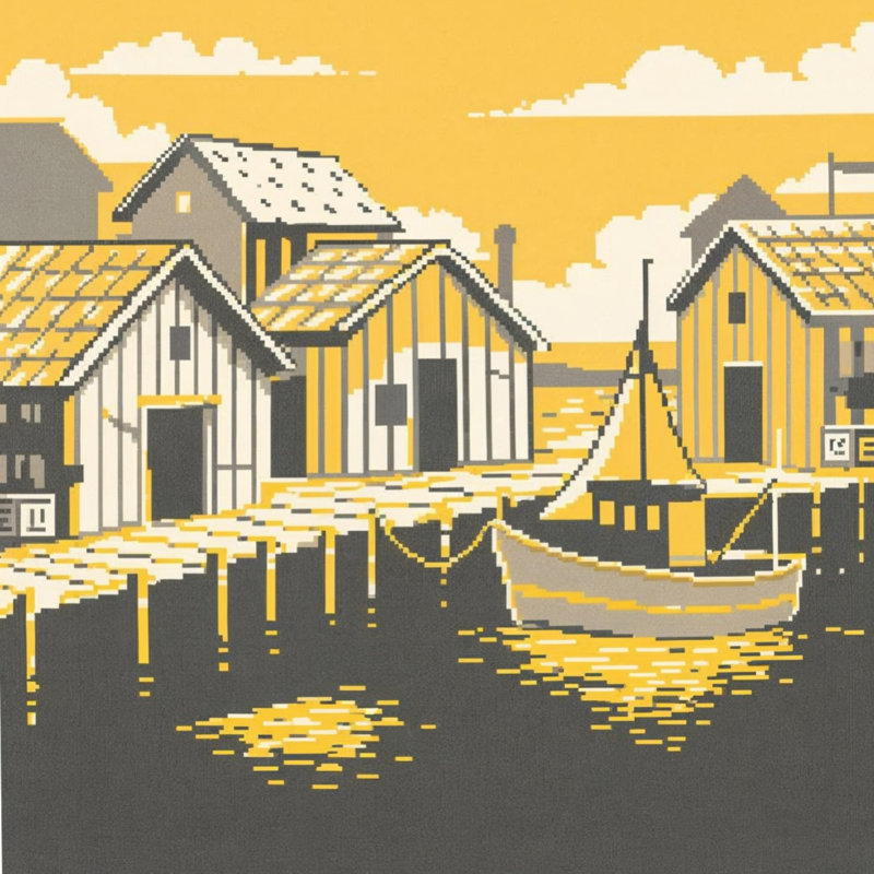 Rideaux de douche Pixel Art, 70in W x 93in H, Medium Grey Light Yellow