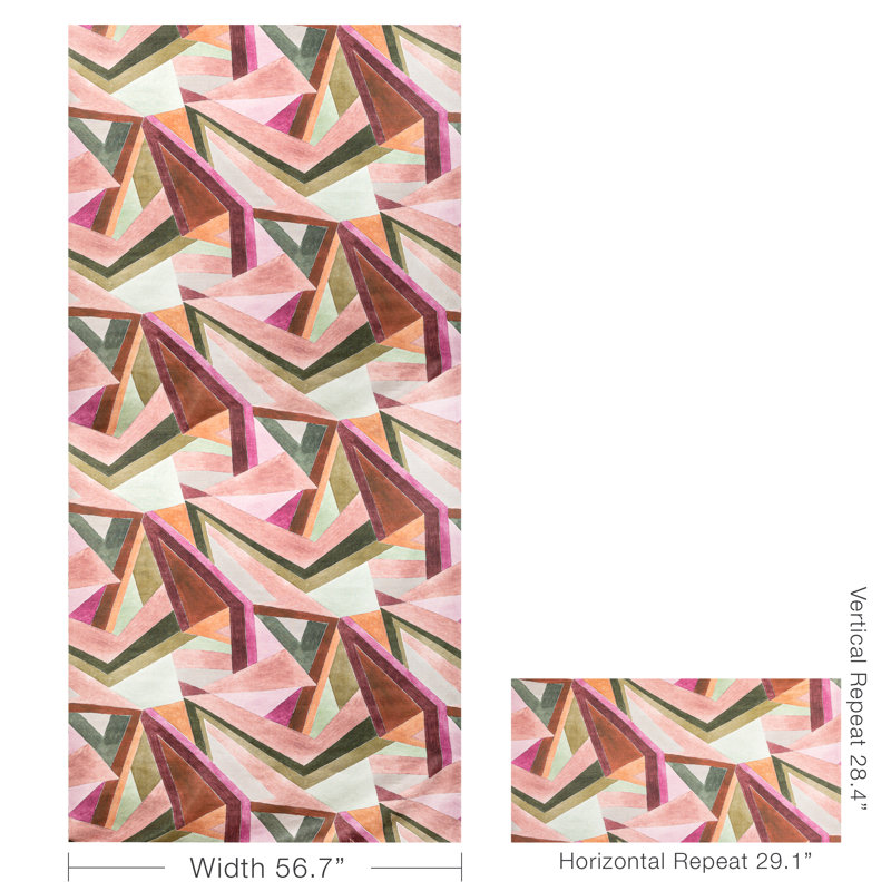 Rhapsody Roulade Print Linen Fabric, Rose/Leaf