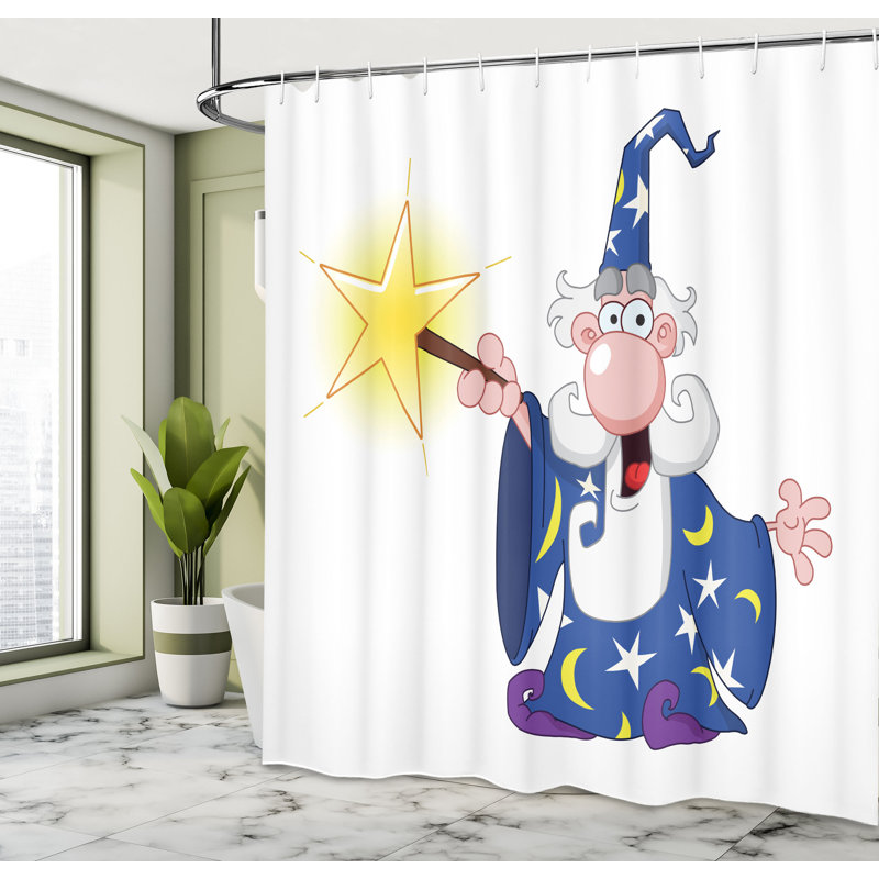 Dakota Fields Wizard Shower Curtain Crazy Mage Spell Multicolor, 70"H x 69"W