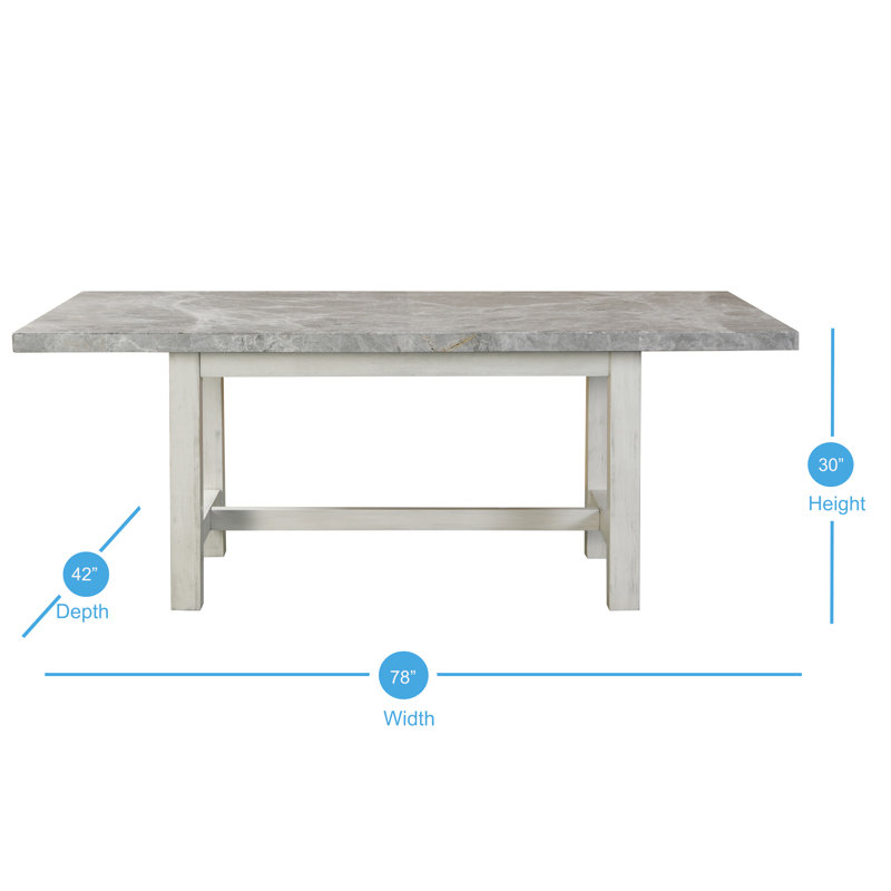 Amonti 6 - Person Marble Top Four Leg Dining Set