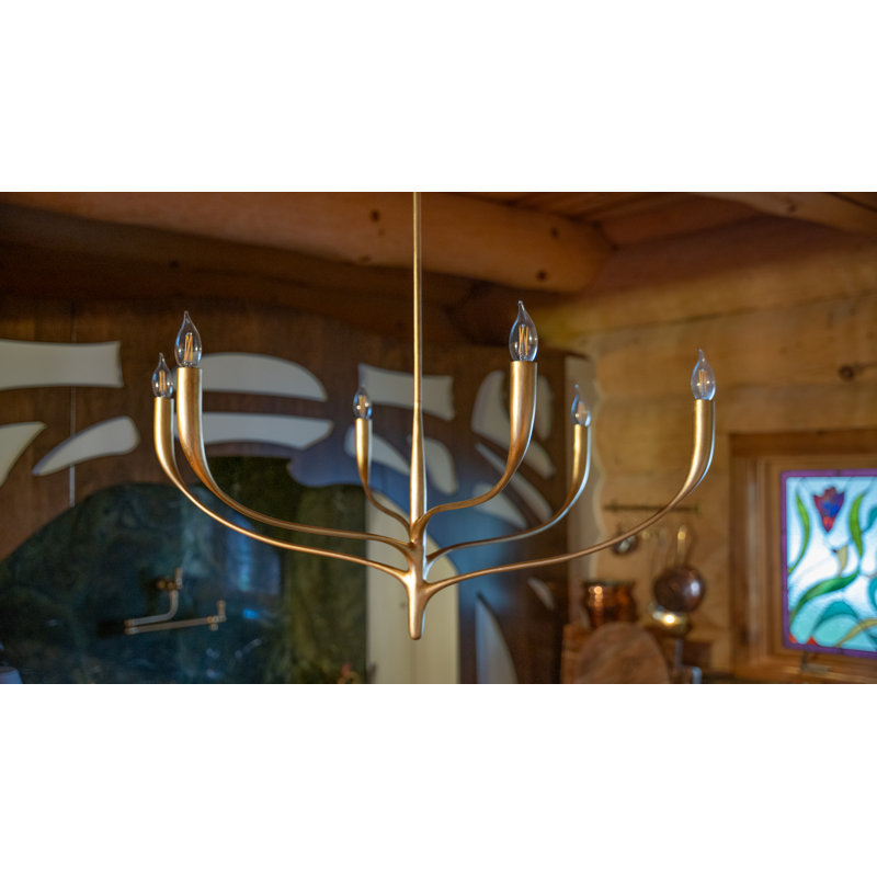 Labra 6 Light Chandelier, White Plaster