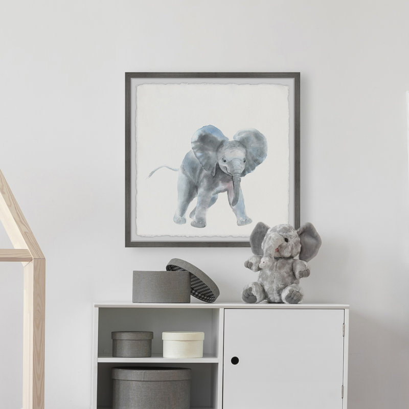 Keppler Playful Elephant, reproduction encadrée, H 12 po x l 12 po x P 1,5 po