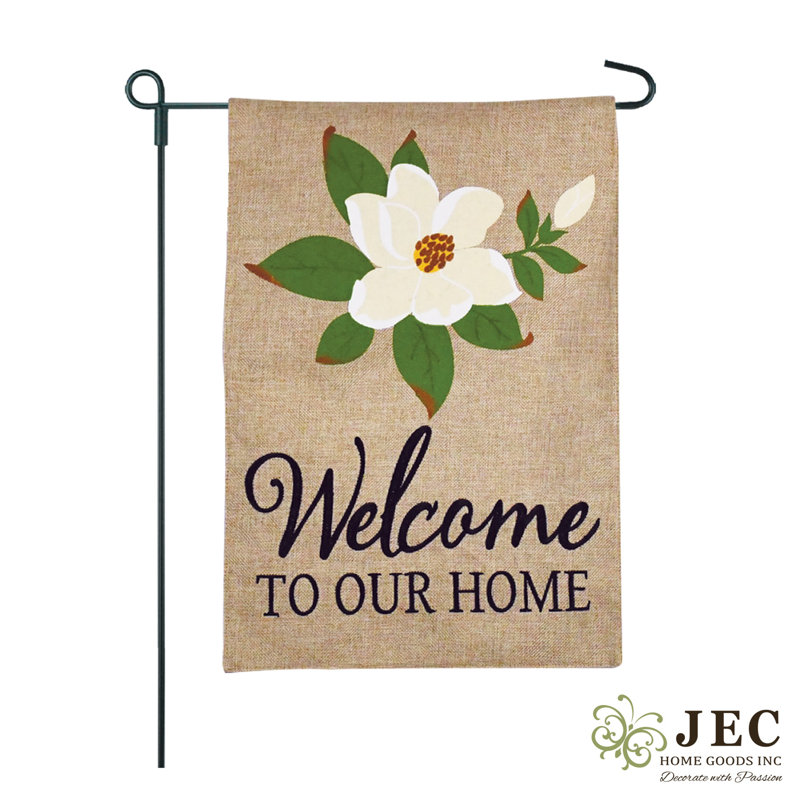 Magnolia welcome 2 faces 1 pi 6 x 1 pi. drapeau de jardin