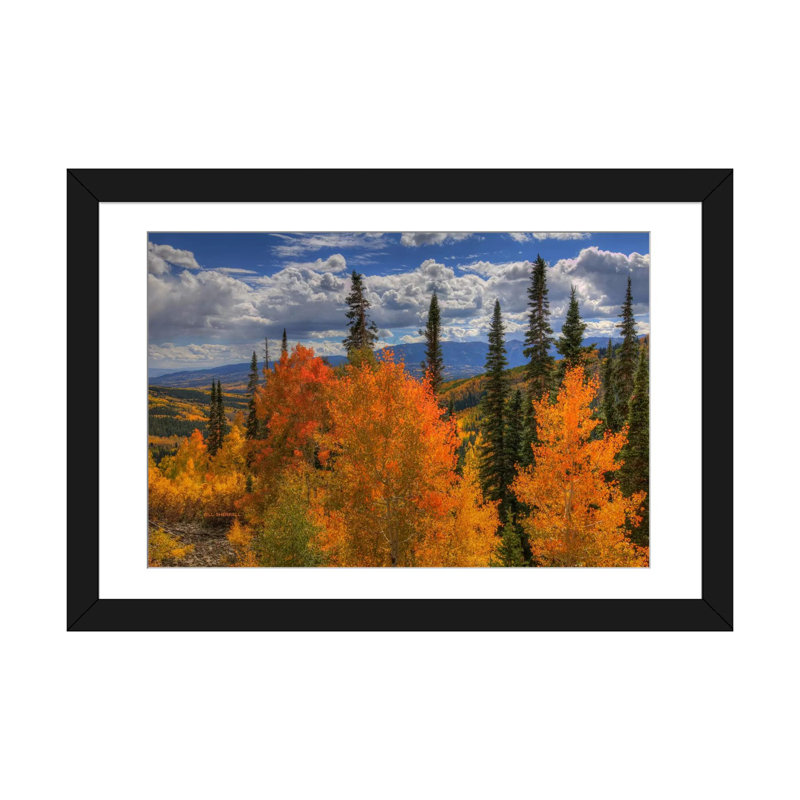 «Autumn Fire At Ohio Pass» par Bill Sherrell, impression sur toile tendue, H 24 po x l 32 po x P 1 po, Blanc
