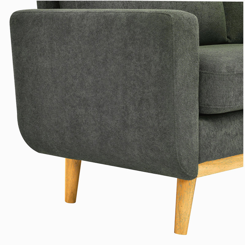 Canapé capitonné 67,7 po de largeur Mid-Century avec pieds en bois