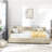 Full Size Storage Upholstered Tufted Bed Frame, Sofa Bed Frame With Comfortable Backrest And Armrests, Full Size Bed For Bedroom, Living Room,Velvet, BEIGE(80.5''*59''*29.5'')-1263354720