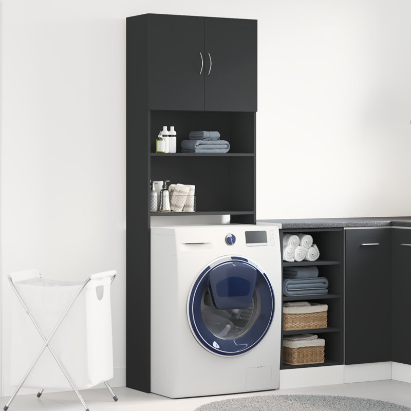 Engineered Wood Bathroom Cabinet, Black
