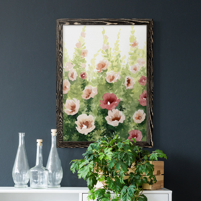 Toile encadrée de qualité supérieure Sunlit Flora II - prête à être accrochée, H 28 po x l 38 po x P 1 po, Cadre noir