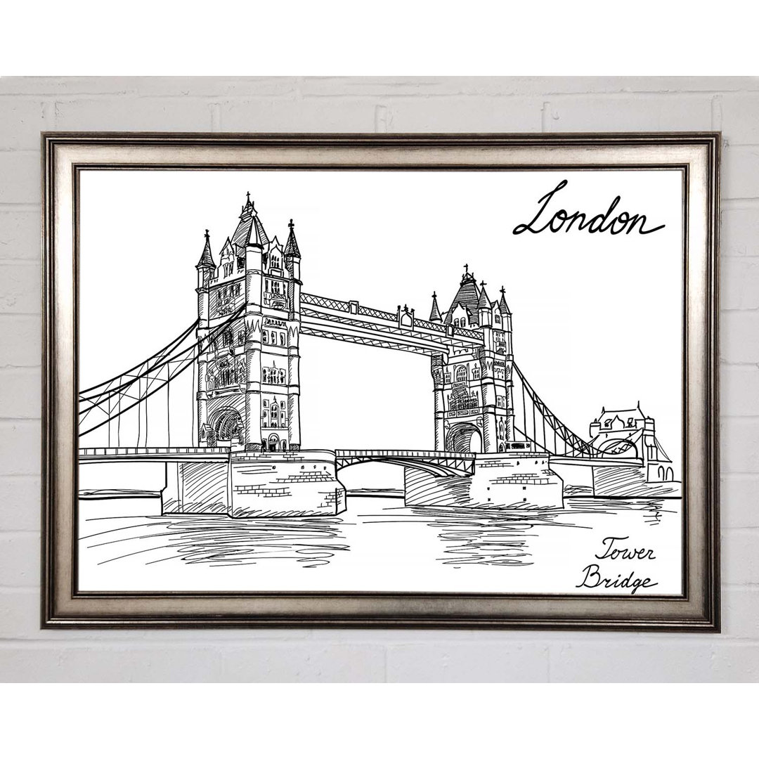 Tower Bridge Outline 7 - Einzelner Bilderrahmen Kunstdrucke