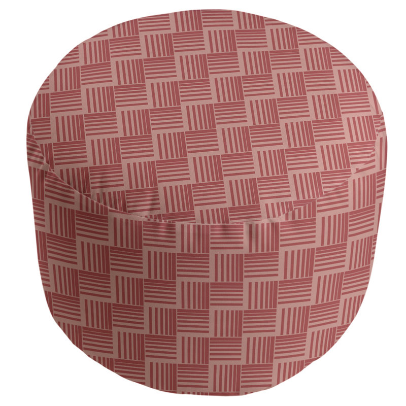 Upholstered Pouf, Red