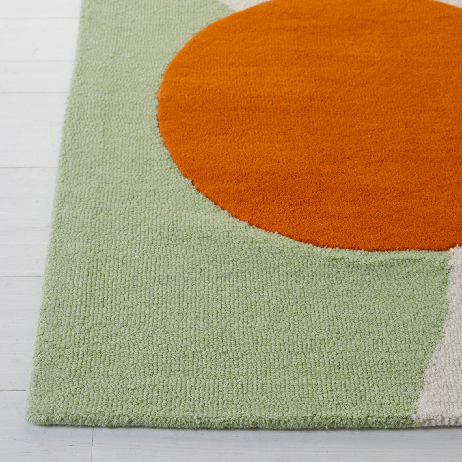 Felipe Handmade Wool Green/Black Rug, Rectangle 8' x 10'