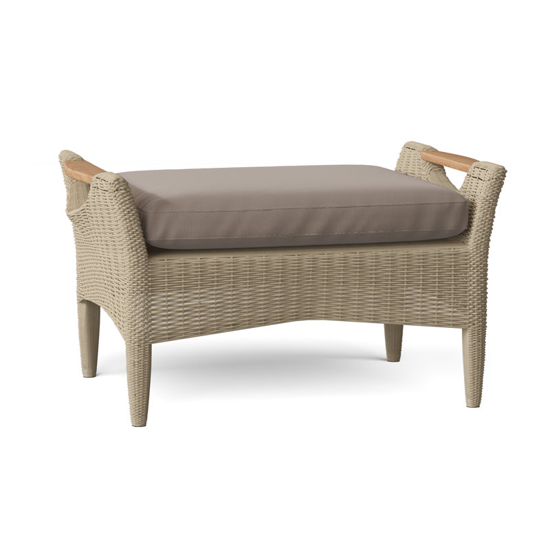 Culebra Rectangle Outdoor Sunbrella® Ottoman Patio Ottoman, Canvas Navy Sunbrella® Canvas, Culebra White