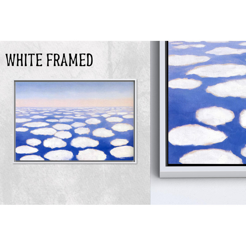 Toile imprimée: art mural abstrait en verre Cloudscape pour décor moderne, 1P WhiteFramedCanves, H : 63,1 x L : 114,2 pouces