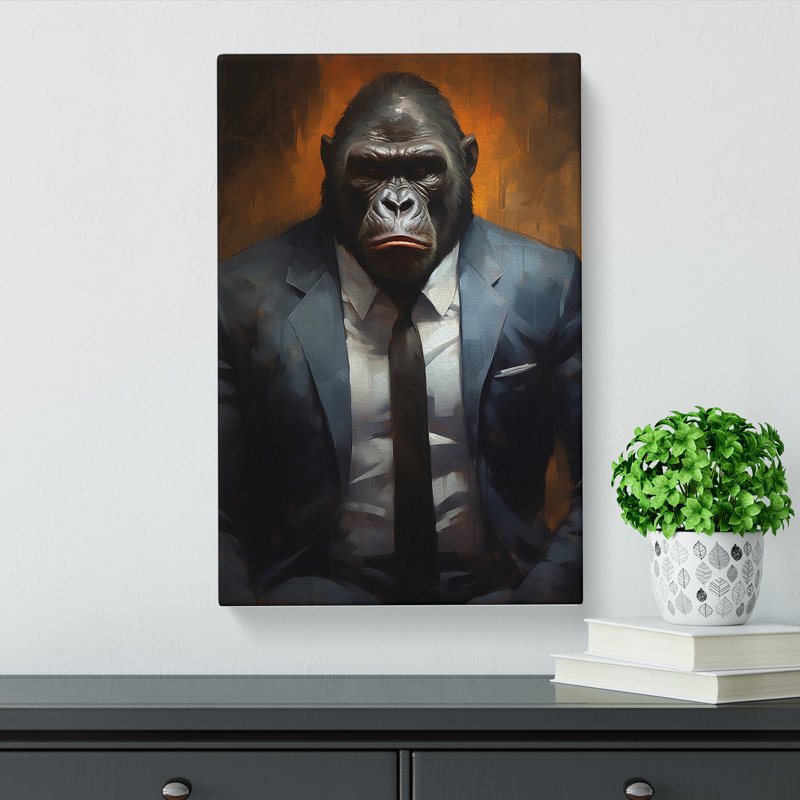 Gorilla In A Suit Painting No.5 - Wrapped Canvas, 60cm H x 40cm W x 3cm D