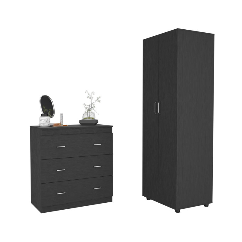 Ensemble de chambre à coucher, armoire et commode 2 pièces Georgia