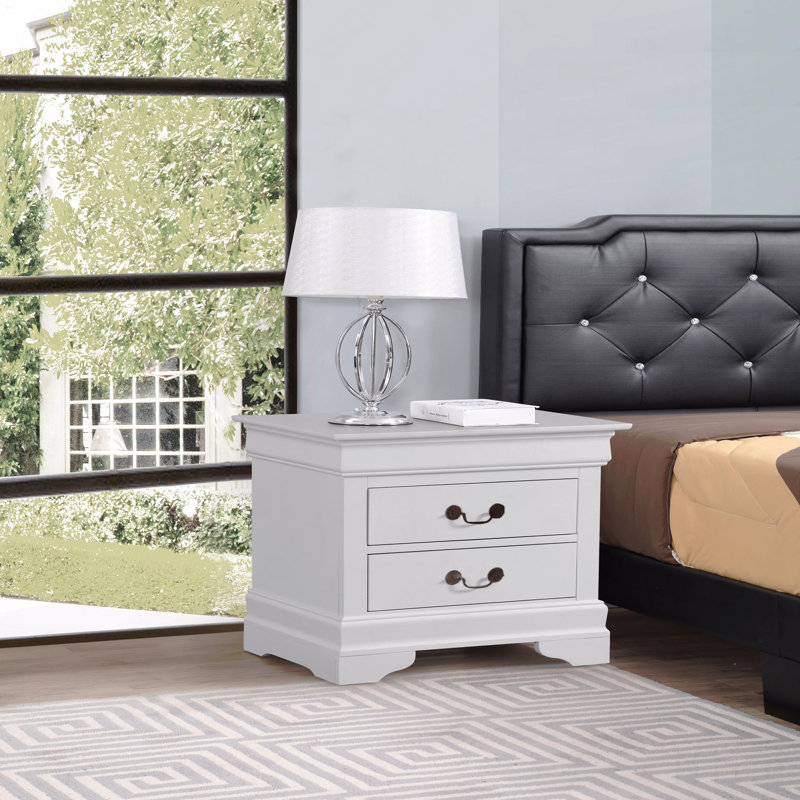 Table de chevet traditionnelle, Blanc