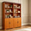 Bibliothèques avec rangement, grande armoire ajustable en bois aggloméré pour le bureau à domicile