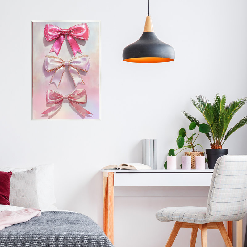 Plaque murale Blush and Satin Bows, design par Annabelle Hall, H 19 po x l 13 po