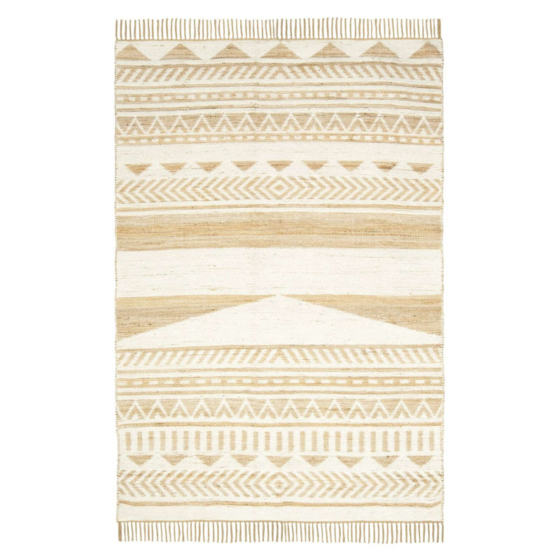 Tapis brun en chenille tissé à la main Cuffy Southwestern, Rectangle 8 pi 10 po x 13 pi