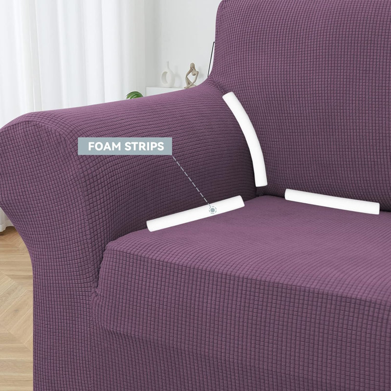Housse pour canapé à coussins en T, Polyester Purrple, H 40 po x l 110 po x P 40 po