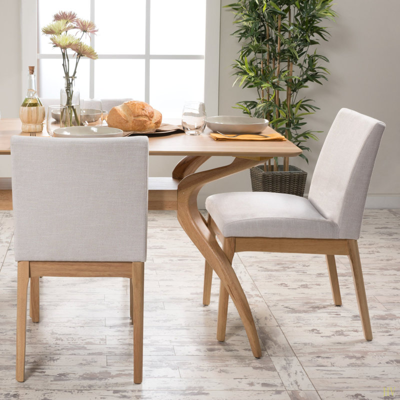 Chaise de salle à manger (ensemble de 2) sans accoudoirs - confort moelleux, design minimaliste épuré avec sièges rembourrés