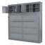 Lit escamotable double gris avec armoires supérieures, armoire-lit escamotable peu encombrante-124443139-124443140
