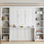 Lit double avec bureau et bibliothèque en blanc - Robuste et robuste-511445357