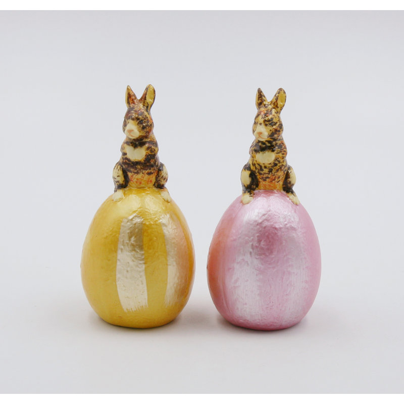 Rabbit Sitting on Egg Salt and Pepper Sharker Set