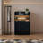 Basic Nightstand With Charging Station And LED Lighting, 2 Drawers-174686579