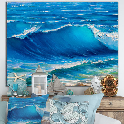 «Sunshine Reflecting Throug Braking Waves» - reproduction d'art sur toile tendue